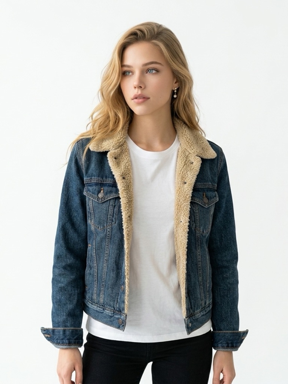 GAP Denim Sherpa-Lined Jacket